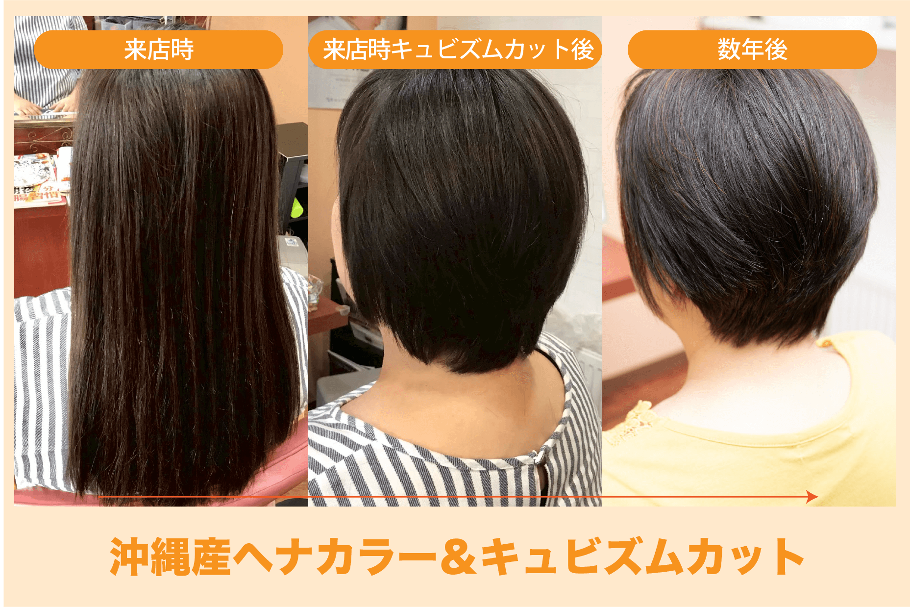 ビフォーアフター沖縄産ヘナカラーandキュビズムカットの経緯4